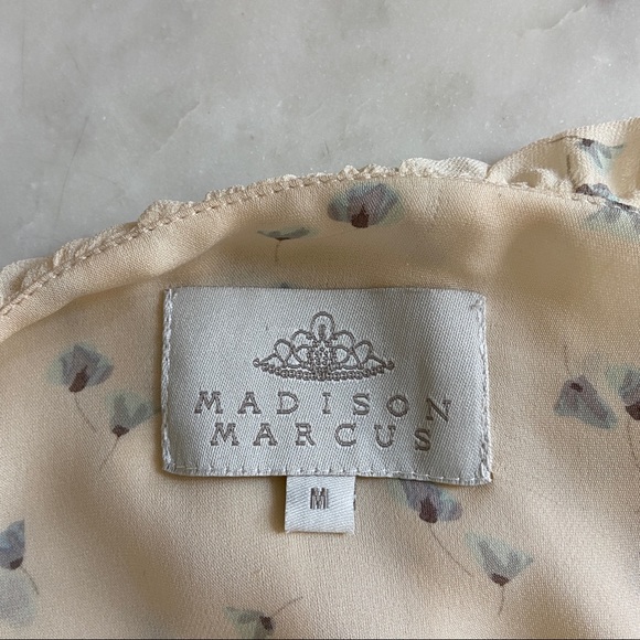 Madison Marcus 100% Silk Ditsy Floral Ruffle Swing Hem Cottagecore Tank - Picture 8 of 9